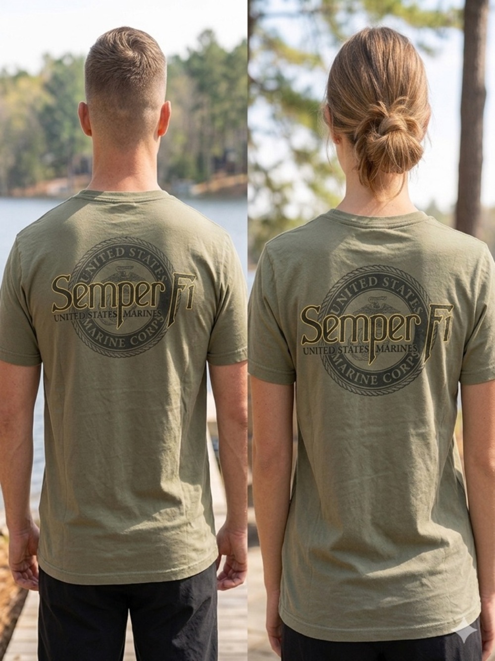 Olive Green Unisex T-Shirt - United States Marines